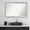 Vista Brushed Framed Bathroom Vanity Wall Mirror Nickel - Amanti Art - 4 of 4