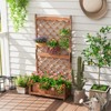 Tangkula 60" Tall Raised Garden Bed w/ Diamond Lattice Trellis Drainage Holes Outdoor - 2 of 4
