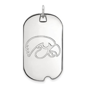 Black Bow Jewelry Sterling Silver Iowa Hawkeyes NCAA Large Pendant - 1 of 3