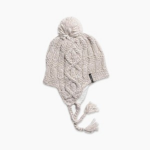 Turtle Fur Gianna Pom Earflap Beanie - Women's Merino Wool Winter Hat with Ear Flaps - 1 of 4