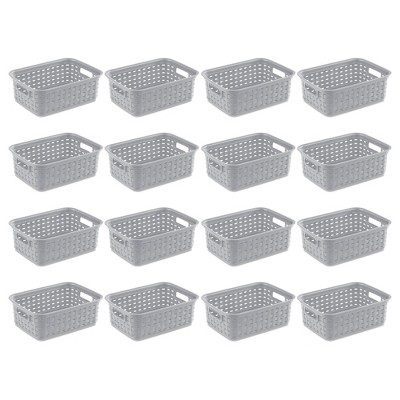 12 Pack Plastic Storage Baskets, Small Baskets for Organizing, Plastic Storage Bins Wicker Pantry Organizer Bins Household Toys for Laundry Room