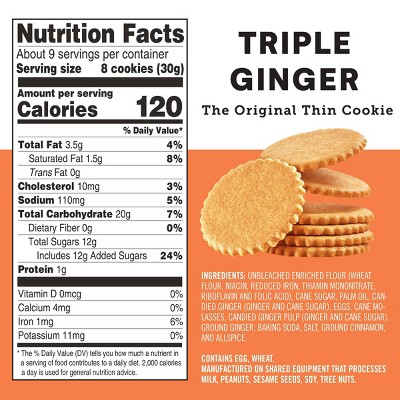 Dewey's Bakery Cookies Triple Ginger Thins - 9oz