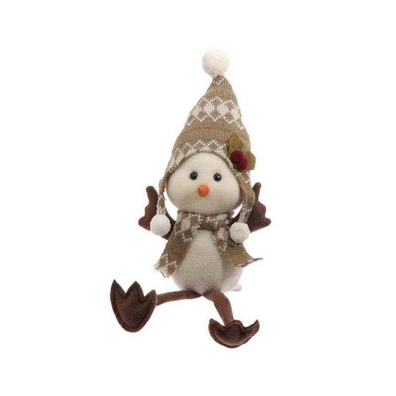 Raz Imports 9.75" Country Cabin Decorative Sitting White Bird in Scarf and Hat Stuffed Animal Figure, 1 of 2