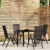 vidaXL Patio Dining Set Outdoor Dining Set Garden Table and Chair Set Black - 31.5" Table Length 4 Items - 2 of 4