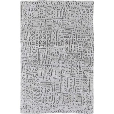 Colton Modern Abstract Gray/Silver Area Rug
