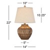 360 Lighting Buckhead Modern Accent Table Lamp 22" High Warm Bronze Brown Sculptural Geometric Drum Shade for Bedroom Living Room Bedside Nightstand - 4 of 4