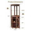 OKD 72" Corner Bar Storage Cabinet, Tall Wine Bar Cabinet w/Barn Door & Adjustable Shelf, Home Bar Cabinet w/LED Light & Glass Rack - 3 of 4