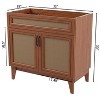 JONATHAN Y VAN1008 Javer 20 in. W x 18 in. D x 33 in. H Rattan Modern Farmhouse 2-Shelf Bath Vanity Cabinet Only (Sink Basin not Included), Oak - 3 of 4