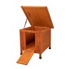 DOMETOUR Modern Wooden Rabbit Cat Dog Hutch, Indoor/Outdoor Retreat House with Openable Roof for Small Pets, Weatherproof - 2 of 4