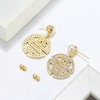 Flower Window Pattern Dangle Earrings for Women Pearl Cz Ginger Lyne Collection - 3 of 4