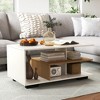 Tangkula Geometric Coffee Table w/ Storage Shelves 3-Tier Rectangular Tea Table - 4 of 4