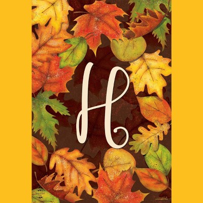 Briarwood Lane Fall Garden Flag 12x18 For Outdoor Fall Leaves Monogram Letter H For Fall Garden Flag Flags For Outside