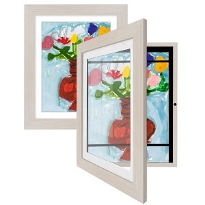 Americanflat Kids Art Frame 10x12.5 inches with 8.5x11 inches Mat - Composite Wood And Glass (2 Pack) - 1 of 4