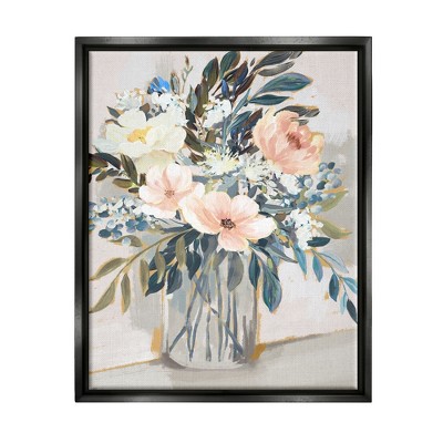 Stupell Industries Pink Overflowing Floral Bouquet Framed Canvas