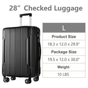 Vynxaria 28-Inch Expandable Hardshell Luggage - Lightweight ABS Suitcase with Double Wheels (Blue) - 1 of 4