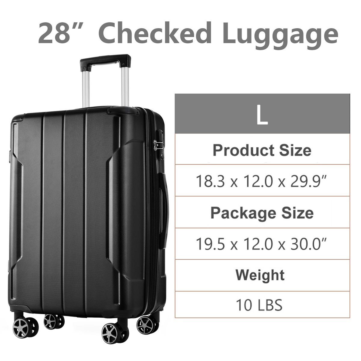 Polibi 28" Expandable Hardshell Checked Luggage - thumbnail 8