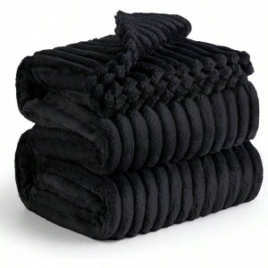 GentleSoft Queen Blanket, Cozy Fleece Throw, 90x90 Inches, Black for Women Girls - 1 of 4