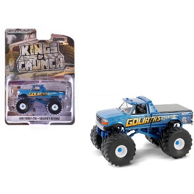 1992 Ford F-250 Monster Truck Blue Metallic "Goliath’s Revenge" "Kings of Crunch" Series 15 1/64 Diecast Model Car by Greenlight