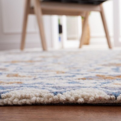 Reyna Ivory Floral Hand-Hooked Wool Area Rug, 10' x 14'