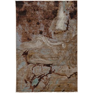 Illusions Cavern Rug Gold/Burgundy - Linon - 1 of 4