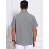 INSPIRE CHIC Men's Plain Linen Chest Pocket Short Sleeve Contrast Color Collar Shirts - 3 of 4
