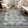 9x12 Washable Rug – Vintage Distressed Low Pile Ultra-Thin Non-Slip Non-Shedding Foldable Accent Carpet for Bedroom, Living Room, Denim - 4 of 4