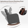 Glider Chair Upholstered Chair, Rocking Chair Nursery with High Backrest, Two Side Pocket, and Solid Wood Legs - 3 of 4
