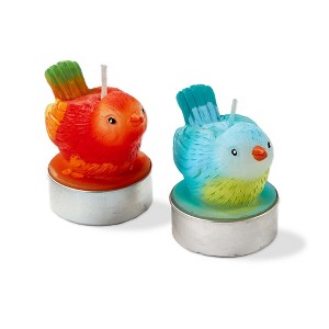 tag Easter Spring Bright Paraffin Wax Song Birds Shaped Tealight Candle Set of 2, Burn Time 1 hour - 1 of 2