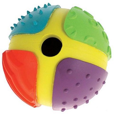 Multipet Hodgepodge Ball Rubber Dog Toy - A playful hodgepodge of rubber materials crafted into a ball for dogs.