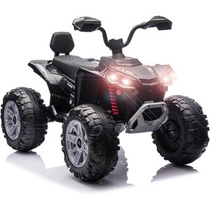 2-Seater Kids ATV Ride-On, 24V Electric Quad 4 Wheeler with 800W Motors, 7Ah Battery, Bluetooth, MP3, USB, Spring Suspension, Knee Pads - 1 of 4