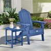 Tangkula 2 PCS Patio Folding Adirondack Chair Side Table Cup Holder HDPE Navy - 2 of 4