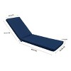 Wellfor Chaise Lounge Outdoor Cushion: UV-Resistant, Removable Cover, Zipper Closure, Sponge Fill - 3 of 4