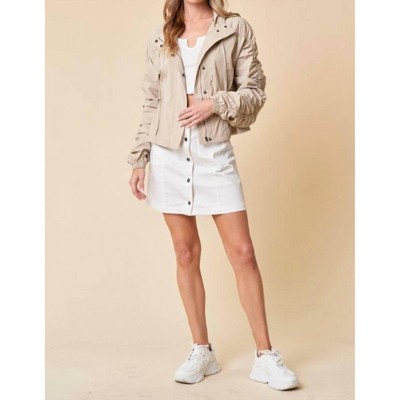 Women's Drawstring Parachute Jacket - Doe and Rae