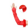 INSPIRE CHIC Women's Satin Hooked Finger Feather Fingerness Costplay Sleeves Gloves for Christmas Dance Party 1 Pair - 3 of 4