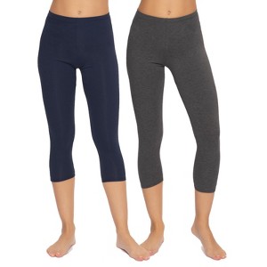 Felina - Velvety Soft Capri Legging 2-Pack - Women's Capri Leggings for Workout and Lounge, Soft Capri Yoga Pants - 1 of 3