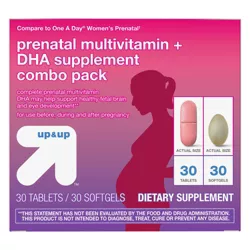 Women's Daily Prenatal Combo Pack Dietary Supplement Tablets & Softgels - 60ct - up & up™