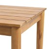 NicBex 18"/20" Outdoor Side Table,Square Patio End Table with Cross Base/Slab Design,Rustic Accent Table for Backyard and Deck,Outdoor Furniture,Teak - 3 of 4