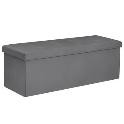 LUSIMO 43" Velvet Storage Ottoman Toy Chest Footstool For Bedroom Living Room