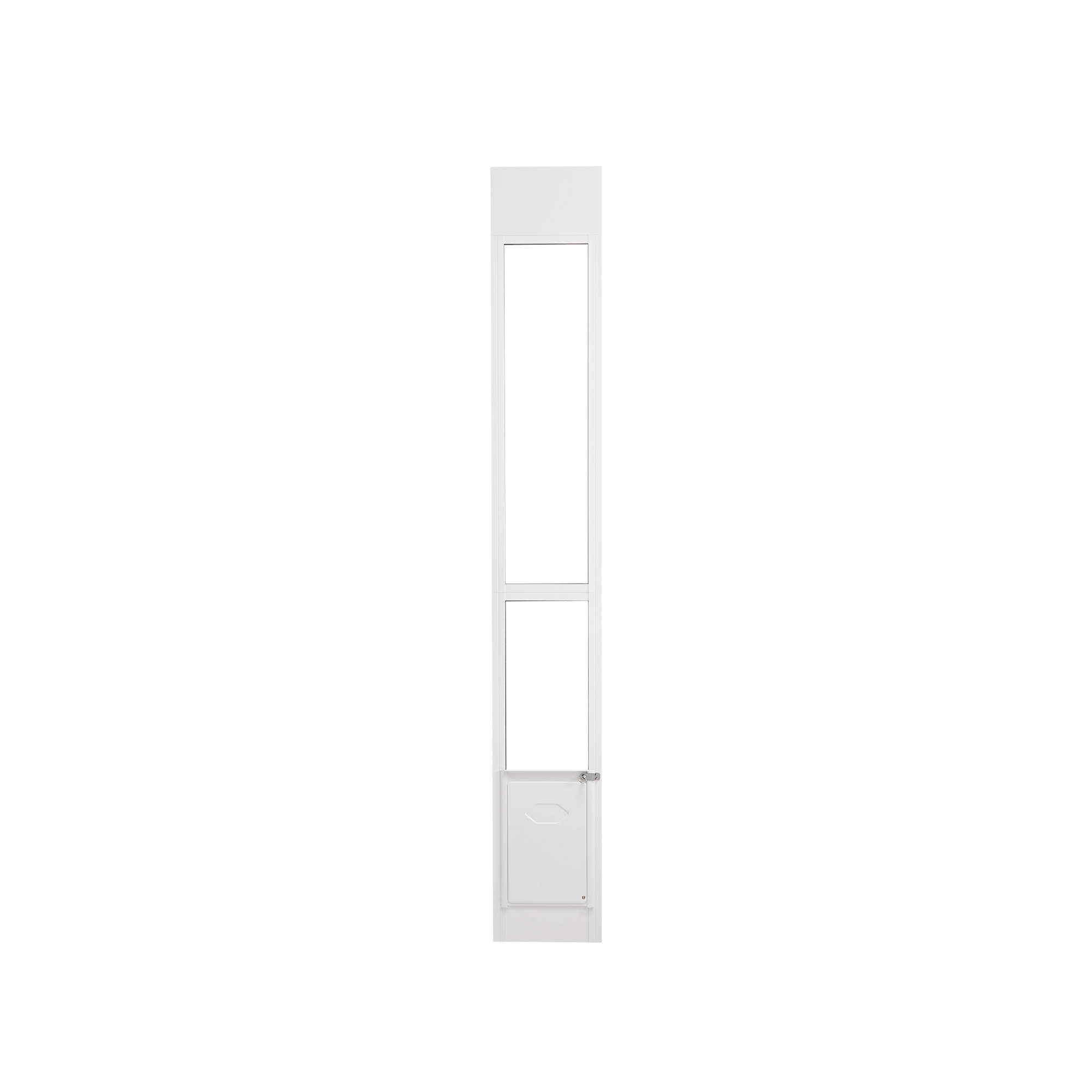 VEVOR Dog Door for Sliding Glass Door, 75 7/8"-80 11/16" Adjustable Height Doggy Door, Aluminum Frame Tempered Glass Pet Door, White