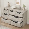 7 Drawer Dresser for Bedroom, Gray Modern Wooden Chest of Drawers with Embedded Handles Design, for Living Room, Bedroom - 4 of 4