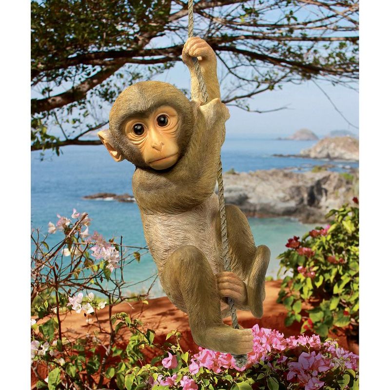 Design Toscano Chico, The Chimpanzee Hanging Baby Monkey Statue, 2 of 6