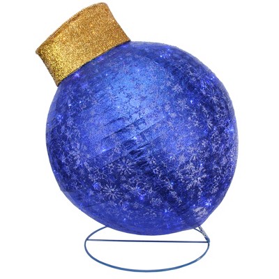 Northlight 36" Blue LED Twinkling Glittered Christmas Ball Ornament Outdoor Yard Decor