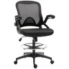 Okak Mesh Ergonomic Office Chair, Tall Desk Chair with Flip-Up Armrests and Footrest Ring, Computer Chair for Office, Study, Black - 3 of 4