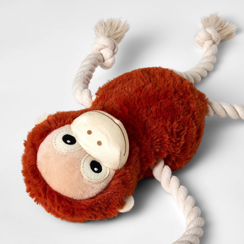 Monkey Plush with Rope Dog Toy - 14&#34; - Boots &#38; Barkley&#8482;, 4 of 5