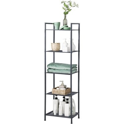 Songmics 5-tier Storage Rack Bathroom Shelf Extendable Plant Steel Stand With Adjustable Shelf ...