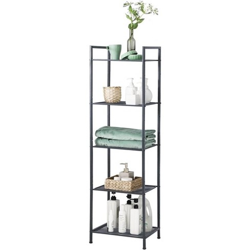 Songmics 5-tier Storage Rack Bathroom Shelf Extendable Plant Steel ...