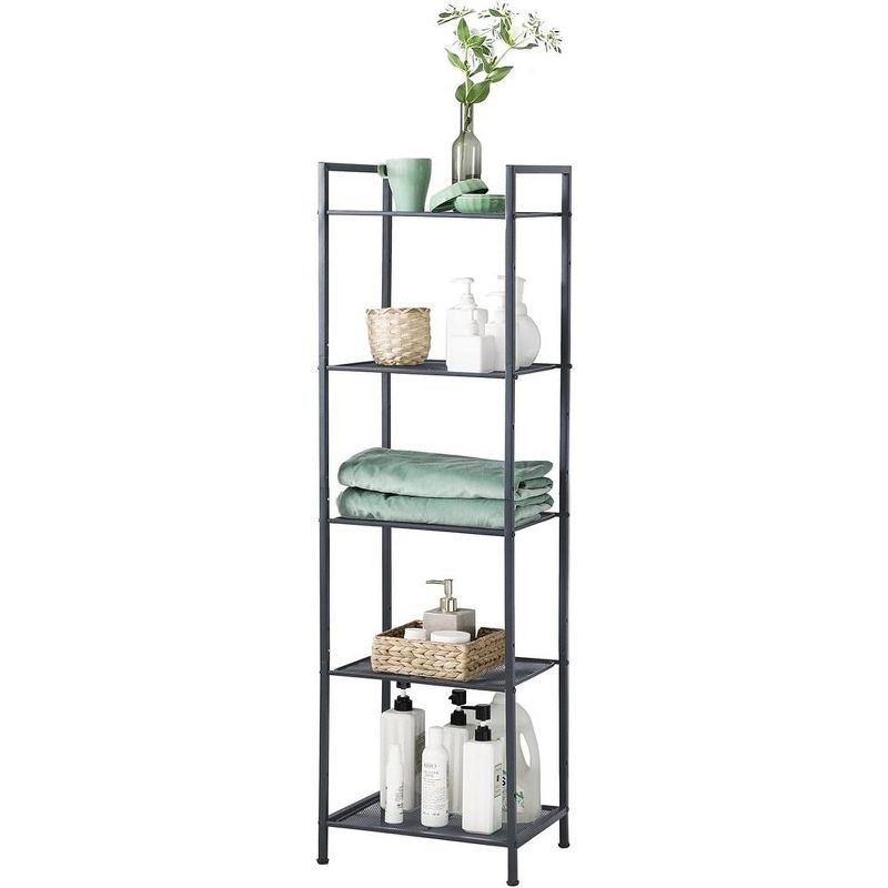 SONGMICS Storage Rack Bathroom Shelf Extendable Plant Steel Stand with Adjustable Shelf, 1 of 9