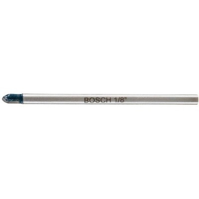 Bosch 1/8 in. X 4 in. L Carbide Tipped Glass and Tile Bit 3-Flat Shank 1 pc