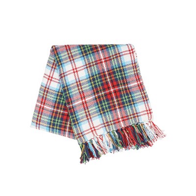 Morris Plaid Red and Green Cotton Christmas Throw Blanket