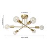 Rennnsan Veloura 18"W 6-Light Sputnik Industrial Dimmable Semi Flush Mount - 3 of 4